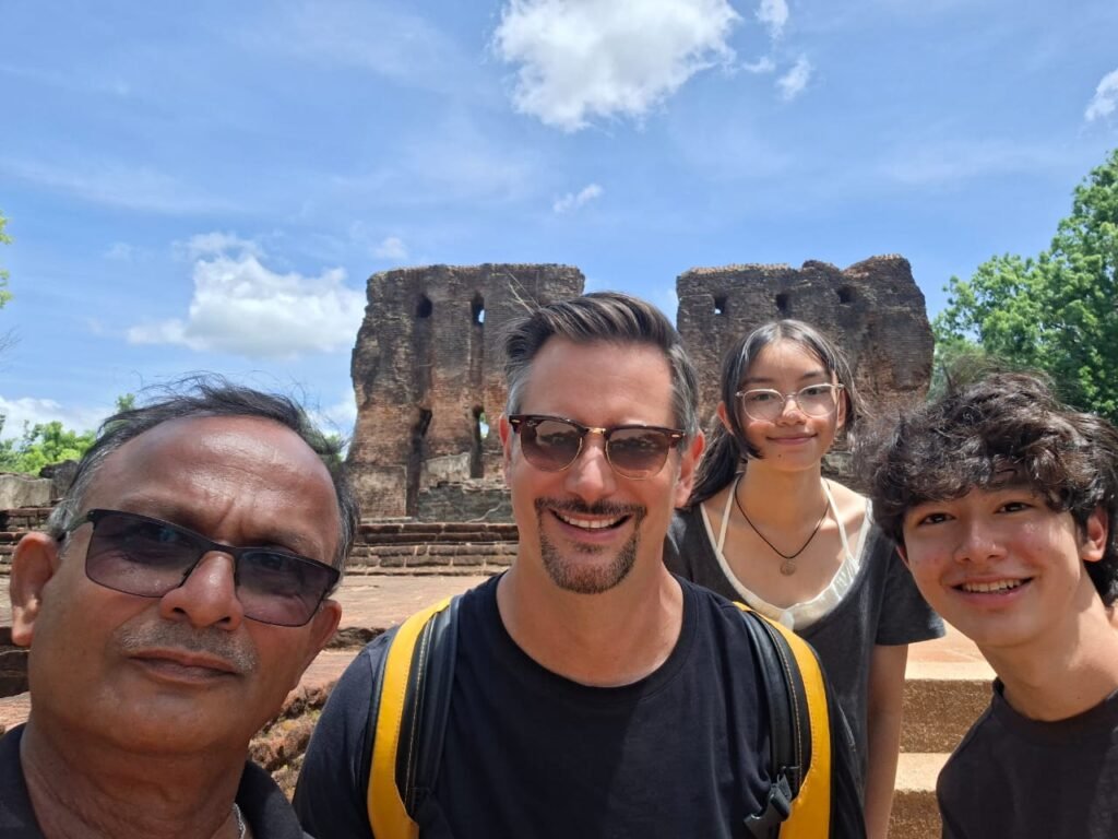 A family with their driver at Polonnaruwa